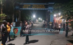 Anggota Polsek Babat Melaksanakan Penjagaan Demi Situasi Keamanan Bentrokan Antar Pemuda