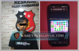 Asyik Main JUDOL di Gedung GSN Jamrud Surabaya Pemuda Paruh Baya Digelandang Polisi
