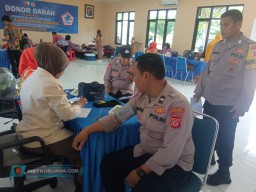 Personil Polsek Jatiwangi Ikuti Donor Darah di Lanud Sugiri Sukani