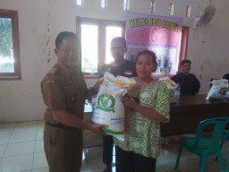 Pembagian Beras Bantuan Pangan oleh Pemerintah Desa Cikulak Kidul Kecamatan Waled