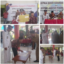 kades H.Muh Zaini Melantik Kasun Karangsemanding Sekaligus Reposisi Lima Perangkat Desa