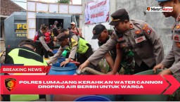 Polres Lumajang Kerahkan Water Cannon Droping Air Bersih untuk Warga