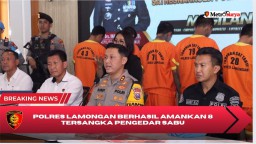 Polres Lamongan Berhasil Amankan 8 Tersangka Pengedar Sabu