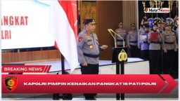 Kapolri Jenderal Listyo Sigit Prabowo memimpin Korps Raport atau upacara kenaikan pangkat 16 perwira tinggi (pati) di Rupattama