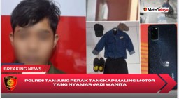 Polres Tanjung Perak Amankan Maling Motor Yang Nyamar Jadi Wanita Berkerudung