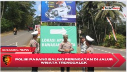 Polisi Pasang Baliho Peringatan di Jalur Wisata Trenggalek
