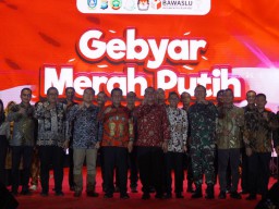 Komandan Dan Prajurit Wing Udara 1 PUSPENERBAL Ikuti Gebyar Merah Putih Pilkada Damai.