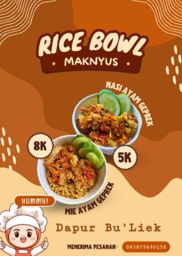 “Rice Bowl Maknyus Dapur Bu'Liek, Hidangan Lezat Harga Terjangkau!”