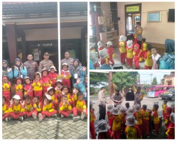 Polsek Ngimbang Menerima Kunjungan Yayasan Pendidikan TK Al- Hidayah Dusun Brumbun Desa Lamongrejo Kec. Ngimbang