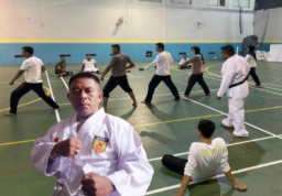 Satpam PT Haleyora Powerindo di PLN UIP JBTB Tingkatkan Keterampilan Bela Diri Karate