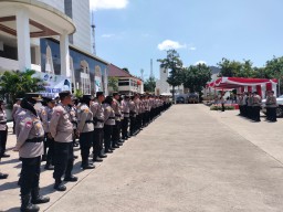 Polres Cirebon Kota Gelar Apel Pratugas Pengamanan Aksi Unjuk Rasa DPD KNPI Kota Cirebon