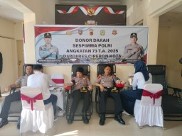 Serdik Sespimma Polri Angkatan ke-73 Gelar Donor Darah di Gedung PP Polri Polres Cirebon Kota