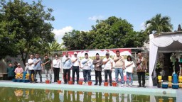 Polres Jombang dan Pemkab Bersinergi Dukung Ketahanan Pangan, Tebar Benih 10 Ribu Ikan Nila