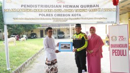Idul Adha, Polres Cirebon Kota Distribusikan 29 Hewan Kurban Kepada Masyarakat dan Mitra Strategis