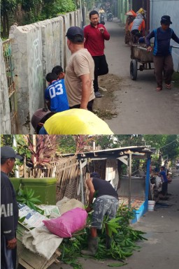 WARGA CISAAT SERENTAK MELAKSANAKAN KERJA BAKTI MEMBERSIHKAN LINGKUNGAN