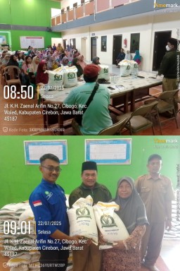 Penyaluran Bansos Sembako 20 kg Beras Prioritaskan Warga Desa Cibogo Kecamatan Waled Kabupaten Cirebon