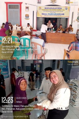 Penyaluran Bansos Sembako 20 kg Beras Prioritaskan Warga Desa Pabuaranlor Kecamatan Pabuaran
