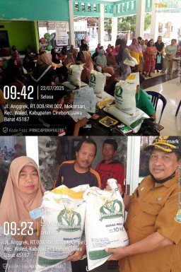 Ringankan Beban Warga Mekarsari, 514 Terima Bantuan Beras Bulog Tahap Bulan Juni dan Juli