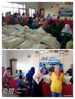 Penyaluran Bansos Sembako 20 kg Beras Prioritaskan Warga Mundumesigit di Desa Mundumesigit