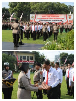 Kapolresta Cirebon Pimpin Apel Jam Pimpinan dan Pemberian Penghargaan Kepada Personel