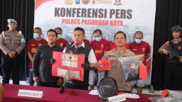 Beraksi di 16 TKP, Enam Tersangka Komplotan Curanmor  Berhasil di Bekuk Satreskrim Polres Pasuruan Kota