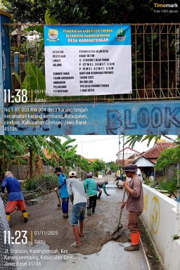 Pemdes Karangtengah Realisasi Banprov Tahun 2025 Bangun Rabat Beton Peningkatan Jalan Desa