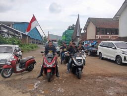 Puluhan Anggota Squad Nusantara Bangsri Konvoi Meriahkan Peresmian Baskem Kembang