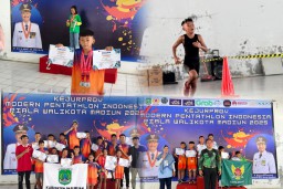 Gibran Siswa SD Petung Asri 3 Tampil Gemilang di Kejurprov Modern Pentathlon Piala Wali Kota Madiun