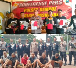 Polsek Gempol Tangkap Enam Pelaku Curanmor dan Curemas Yang Beroperasi di Wilayah Gempol