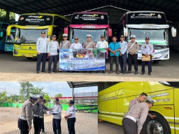 Jelang Nataru 2025/2026, Satlantas Polres Pasuruan Ramp Check Inspeksi Bus Umum/Pariwisata