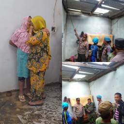Ledakan Petir Menyambar Rumah Warga Sempu Purwodadi; Atap Rumah Berantakan