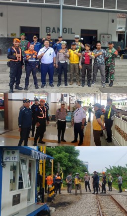 Minimalisir Kecelakaan, Satlantas Polres Pasuruan Cek Jalur KA dan Tutup Akses Mobil di Perlintasan Tanpa Palang