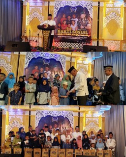 Danrem 083/Bdj Bersama Dandim 0819/ Pasuruan Berikan Santunan Anak Yatim di Winongan