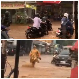 Banjir Genangi Jalan Raya Desa Mantup, Lamongan Akibat Hujan Lebat dan Saluran yang Tidak Memadai