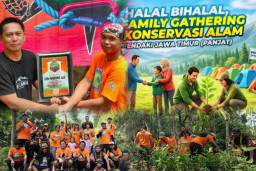 Halal Bihalal PANJAT, Pendaki Tanam 200 Pohon di Bukit Mbolang