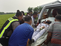 Polres Lamongan Sigap Evakuasi Korban Kecelakaan Lalu Lintas di Sukodadi