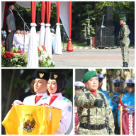 Danramil 0812/08 Sambeng menjadi komandan Upacara Peringatan Hari Lahir Pancasila di Alun-Alun Lamongan