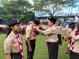 Jelang Pembagian Rapot Kenaikan Kelas Gudep 101-102 Pangkalan SMPN 1 Rembang Gelar LT 1