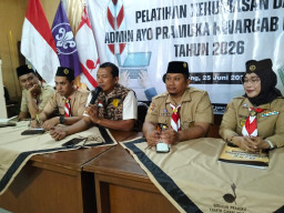 Gunasih Himbau Orang Tua Untuk Cinta Pramuka, Saat Buka Pelatihan Jurnalistik Bagi Andalan Dan DKR