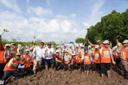 PLN Icon Plus Kenalkan Pelestarian Pesisir kepada Generasi Muda melalui Penanaman Mangrove