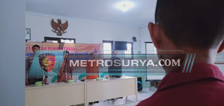 Bhabinkamtibmas Desa Padabeunghar Polsek Pasawahan Hadiri Forum Pengurangan Resiko Bencana yang Dilaksanakan BPBD
