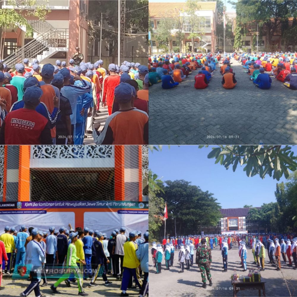 Laksanakan MPLS, SMKN 2 Lamongan Hadir kan Anggota Kodim 0812 Berikan Materi Wasbang dan PBB