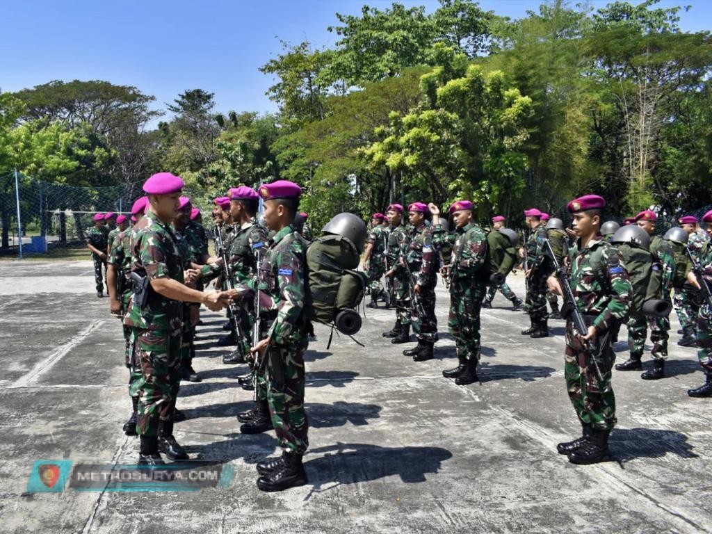 Komandan BATALYON Kesehatan 2 Marinir Sambut Kedatangan Prajurit Setelah Melaksanakan Satgas