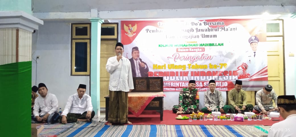 Tasyakuran dan Do'a Bersama Cara Pemdes Selorejo Jombang Peringati HUT RI ke 79