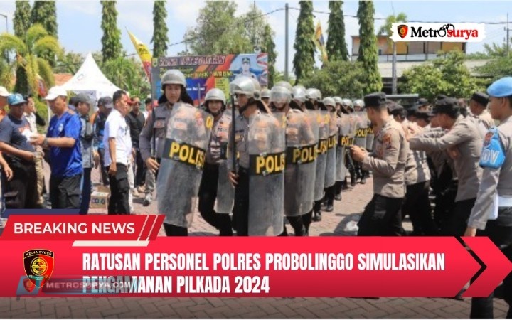 Ratusan Personel Polres Probolinggo Simulasikan Pengamanan Pilkada 2024