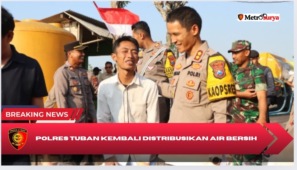 Polres Tuban Kembali Distribusikan Air Bersih Bantu Warga di Musim Kemarau