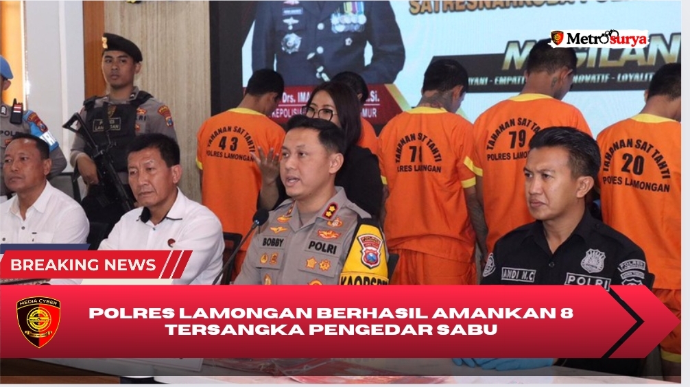 Polres Lamongan Berhasil Amankan 8 Tersangka Pengedar Sabu