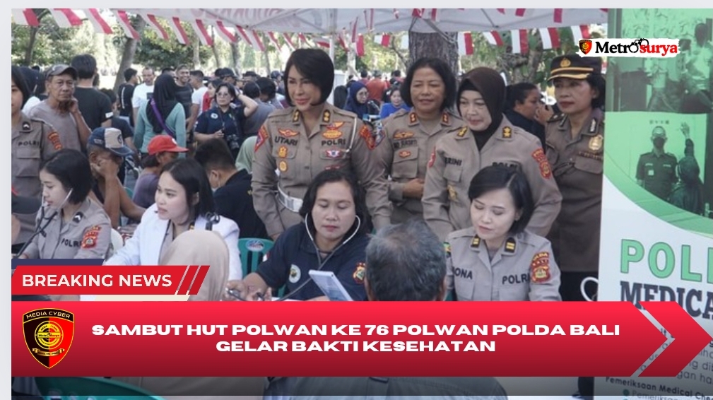 Polwan Polda Bali dan Bid Dokkes Polda Bali & Rumkit Bhayangkara Denpasar Laksanakan Bakti Kesehatan
