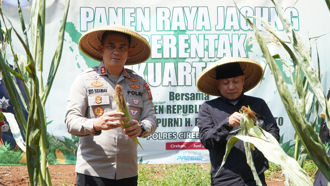 Polres Cirebon Kota Ikuti Panen Raya Jagung Nasional Secara Virtual Dipimpin Presiden RI