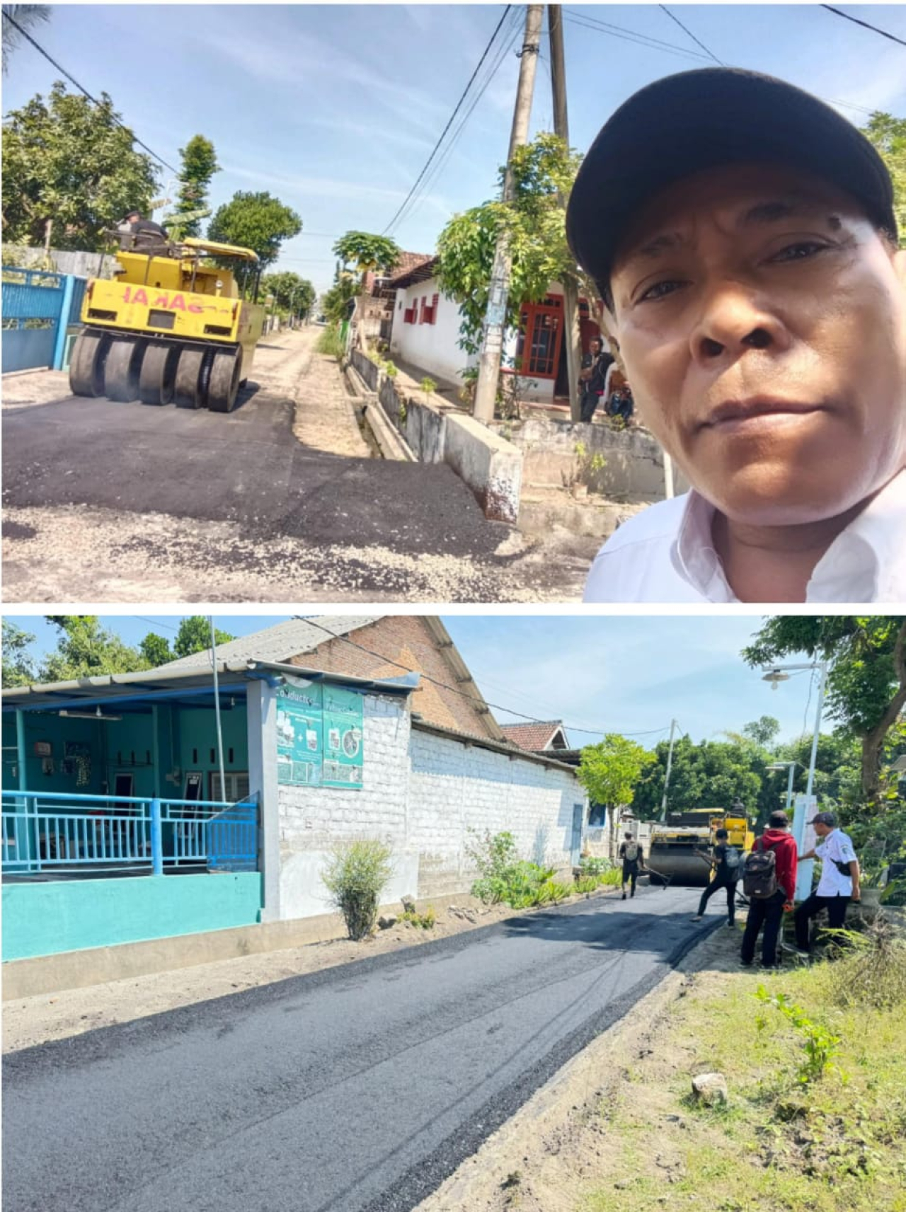 Kades kedungturi (sugito) saat dilokasi pekerjaan di RT/RW 001/003.16-juli-2025